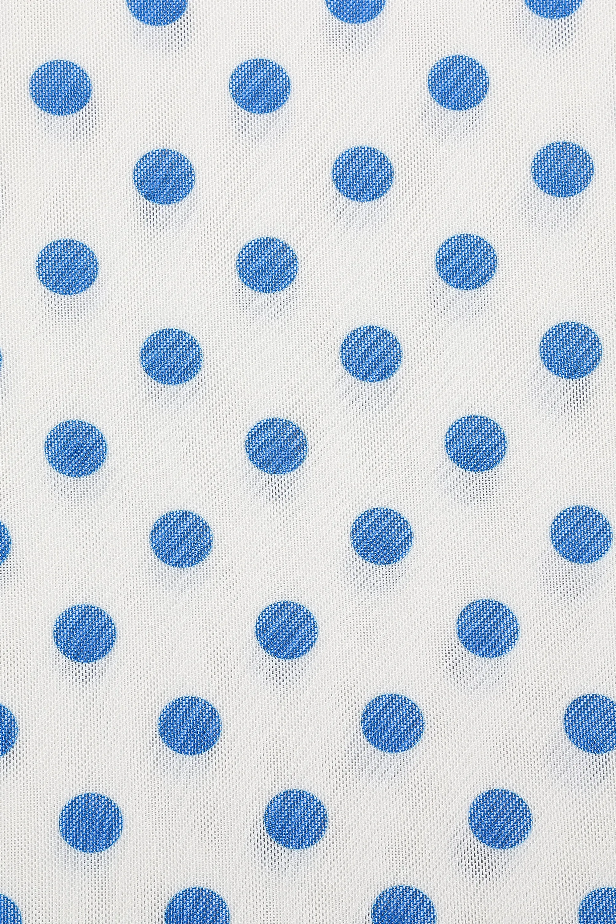 1.left- Boat Neck Mesh Shift Tank Blue Polka Dot sold by Fashion Brand Company product image thumbnail 3