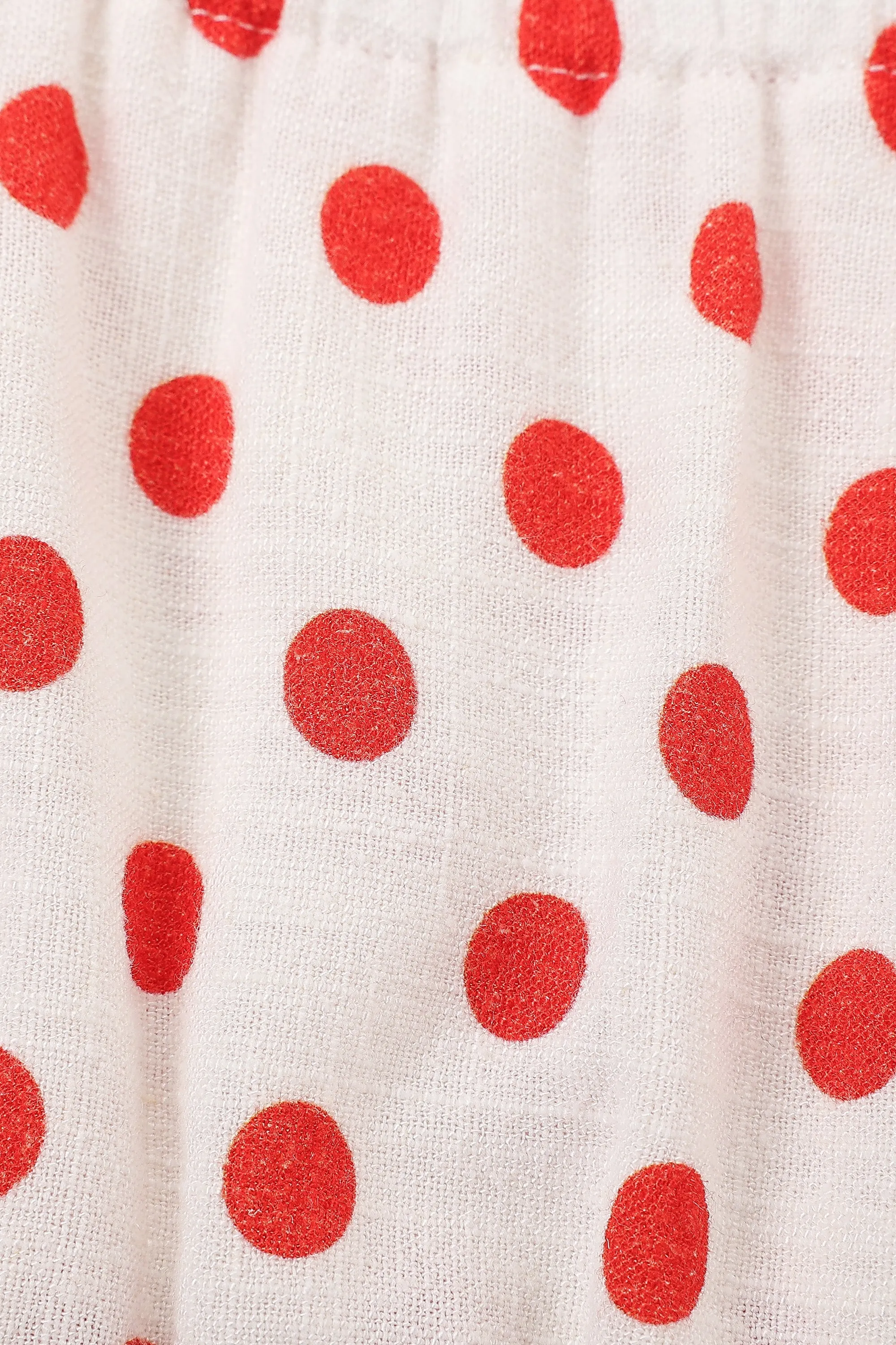 Wench Crop Top Soft Linen Red Polka Dot sold by Fashion Brand Company product image thumbnail 2