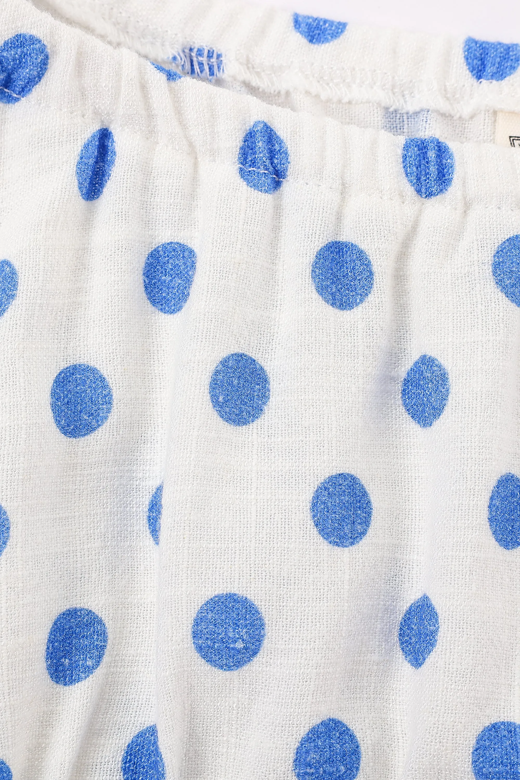 Wench Crop Top Soft Linen Blue Polka Dot sold by Fashion Brand Company product image thumbnail 2