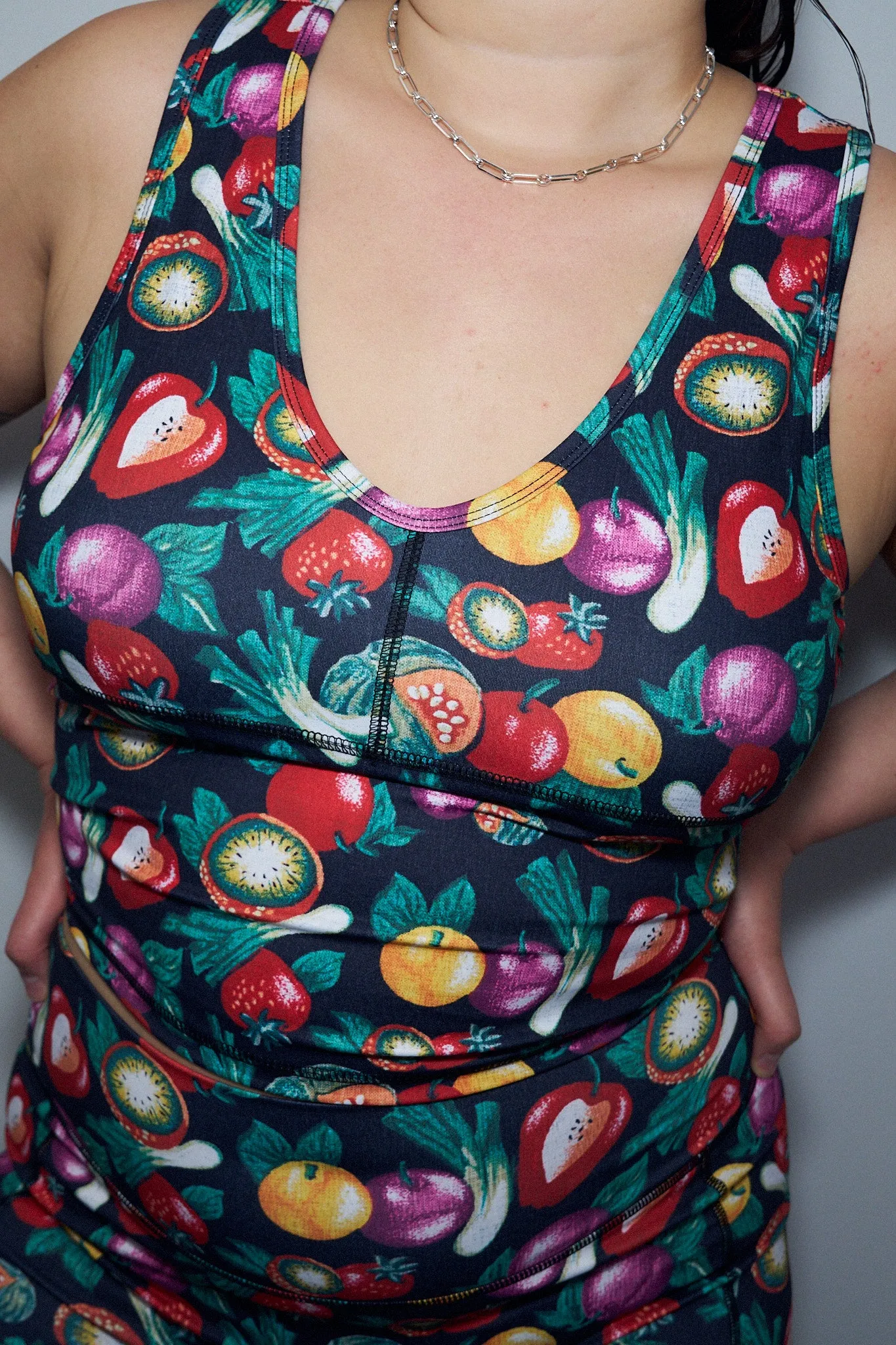 2 left - V Neck Racerback Yoga Top Vegetable Medley sold by Fashion Brand Company product image thumbnail 3