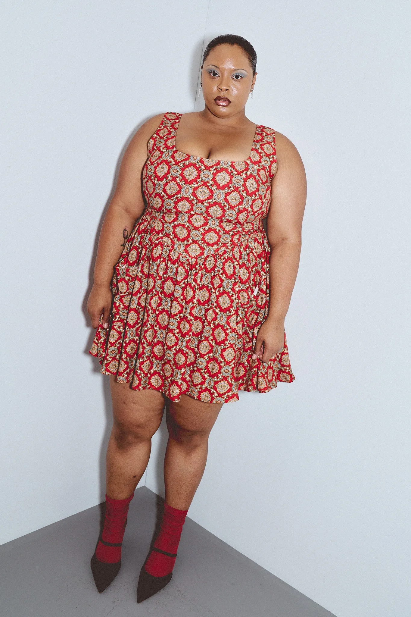 Trad Mistress Soft Linen Mini Dress Fancy Red Couch sold by Fashion Brand Company product image thumbnail 2