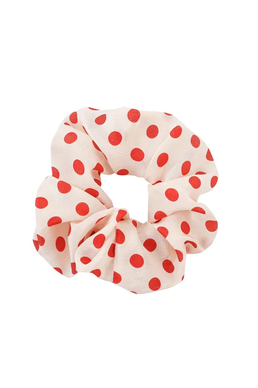 Red Polka Dot Silk Scrunchie sold by Fashion Brand Company