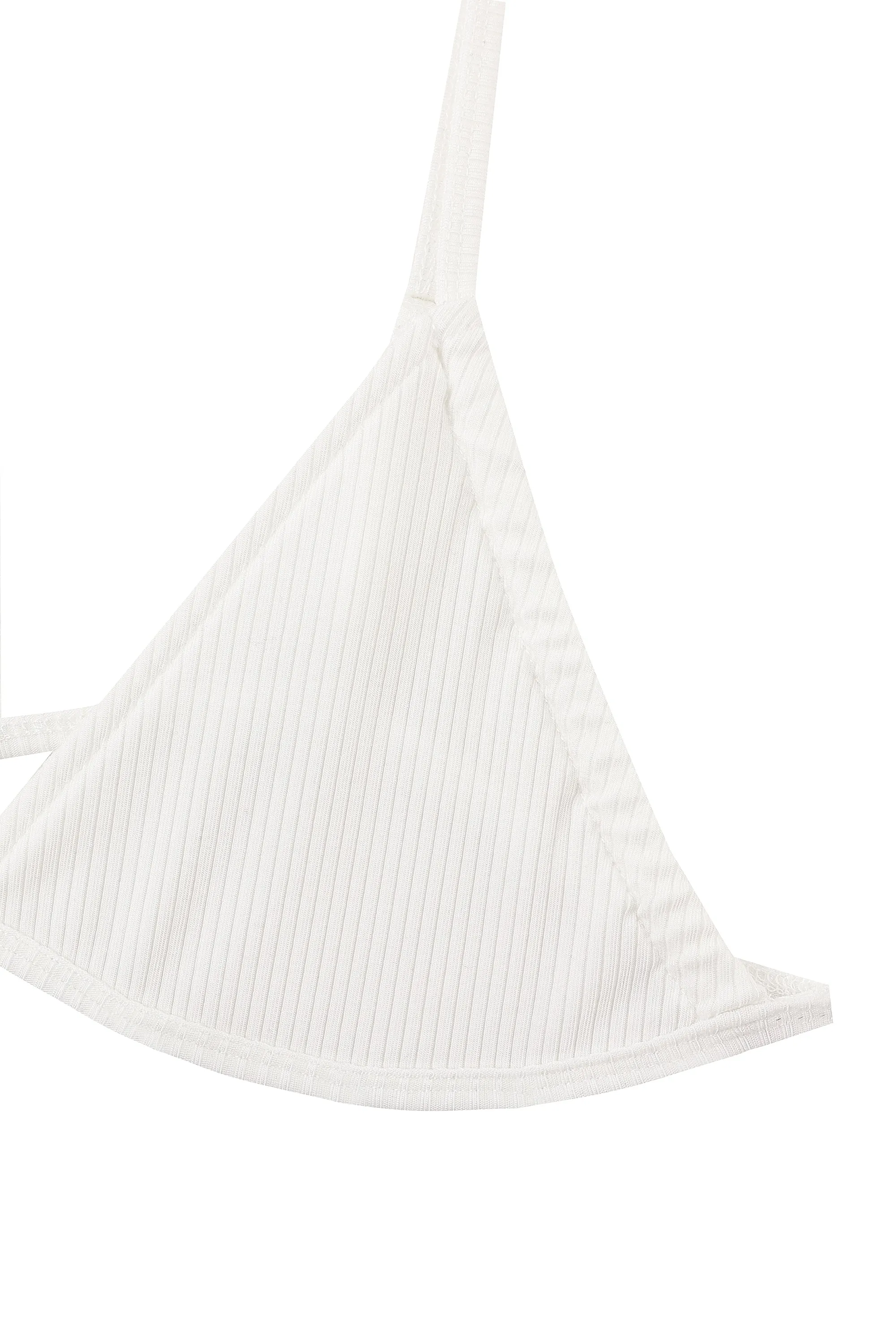 MISTAKE Tencel Rib Triangle Bralette White sold by Fashion Brand Company product image thumbnail 3
