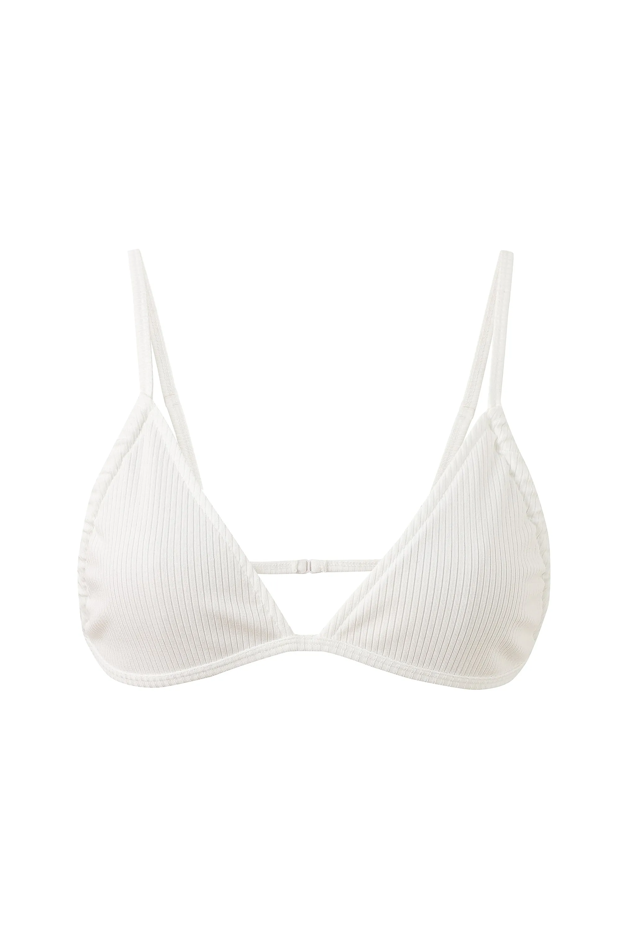 MISTAKE Tencel Rib Triangle Bralette White sold by Fashion Brand Company