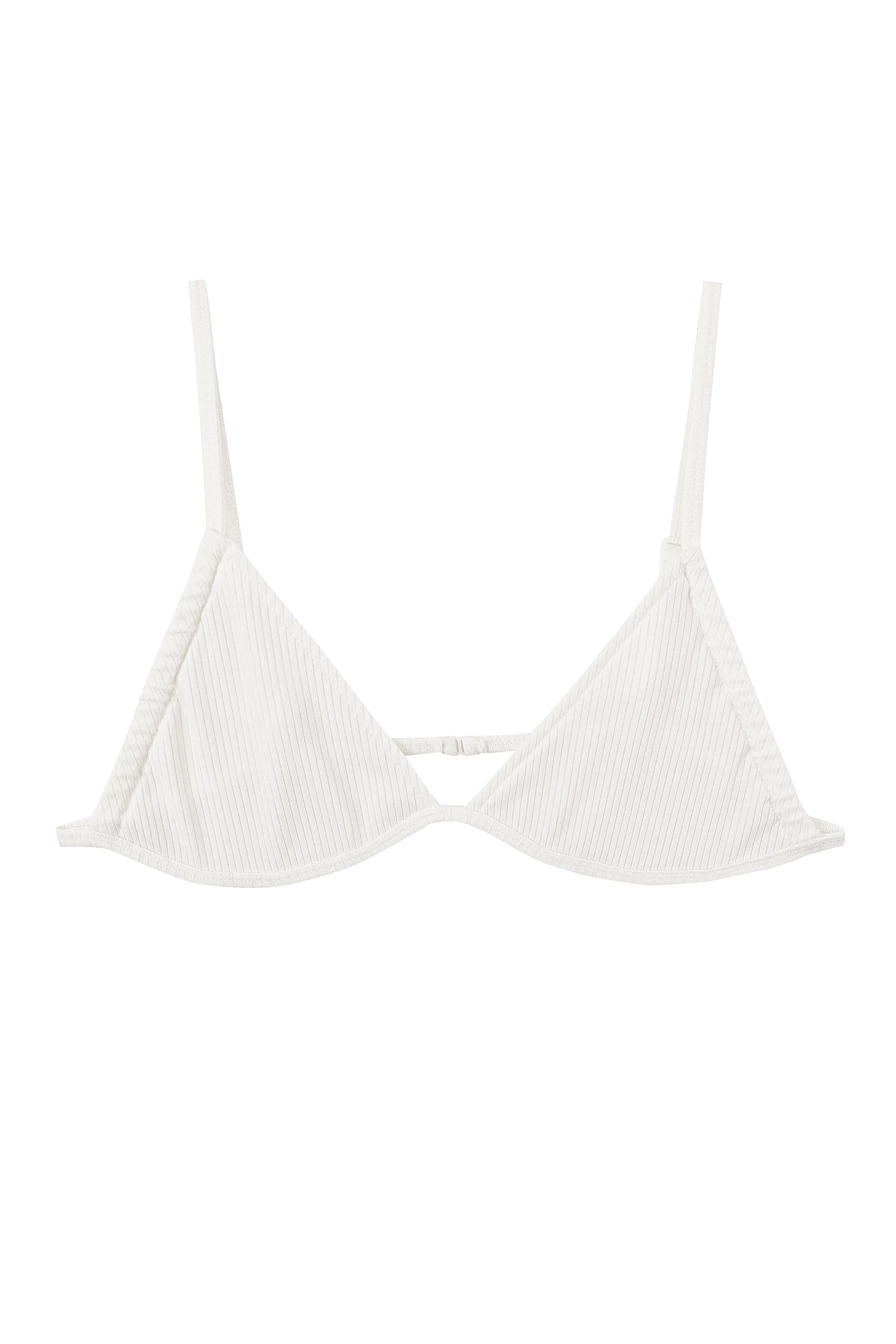 MISTAKE Tencel Rib Triangle Bralette White sold by Fashion Brand Company product image thumbnail 2
