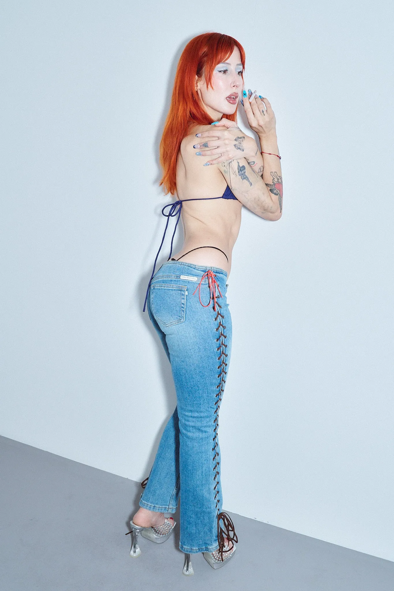 Coyote Ugly Lace Up Jeans sold by Fashion Brand Company product image thumbnail 4