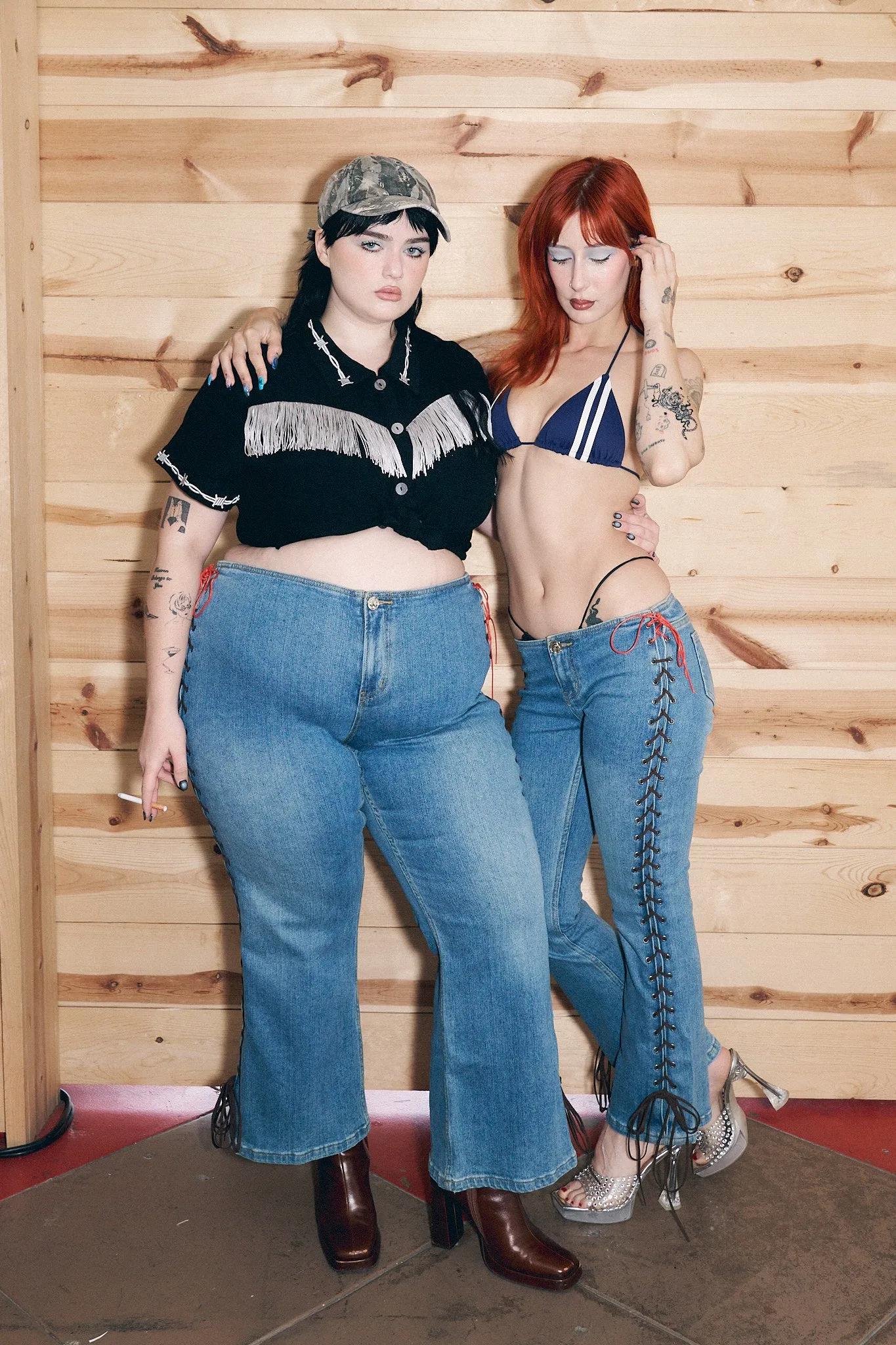 Coyote Ugly Lace Up Jeans sold by Fashion Brand Company product image thumbnail 2
