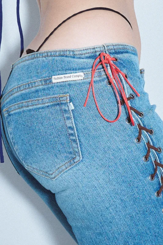 Coyote Ugly Lace Up Jeans sold by Fashion Brand Company