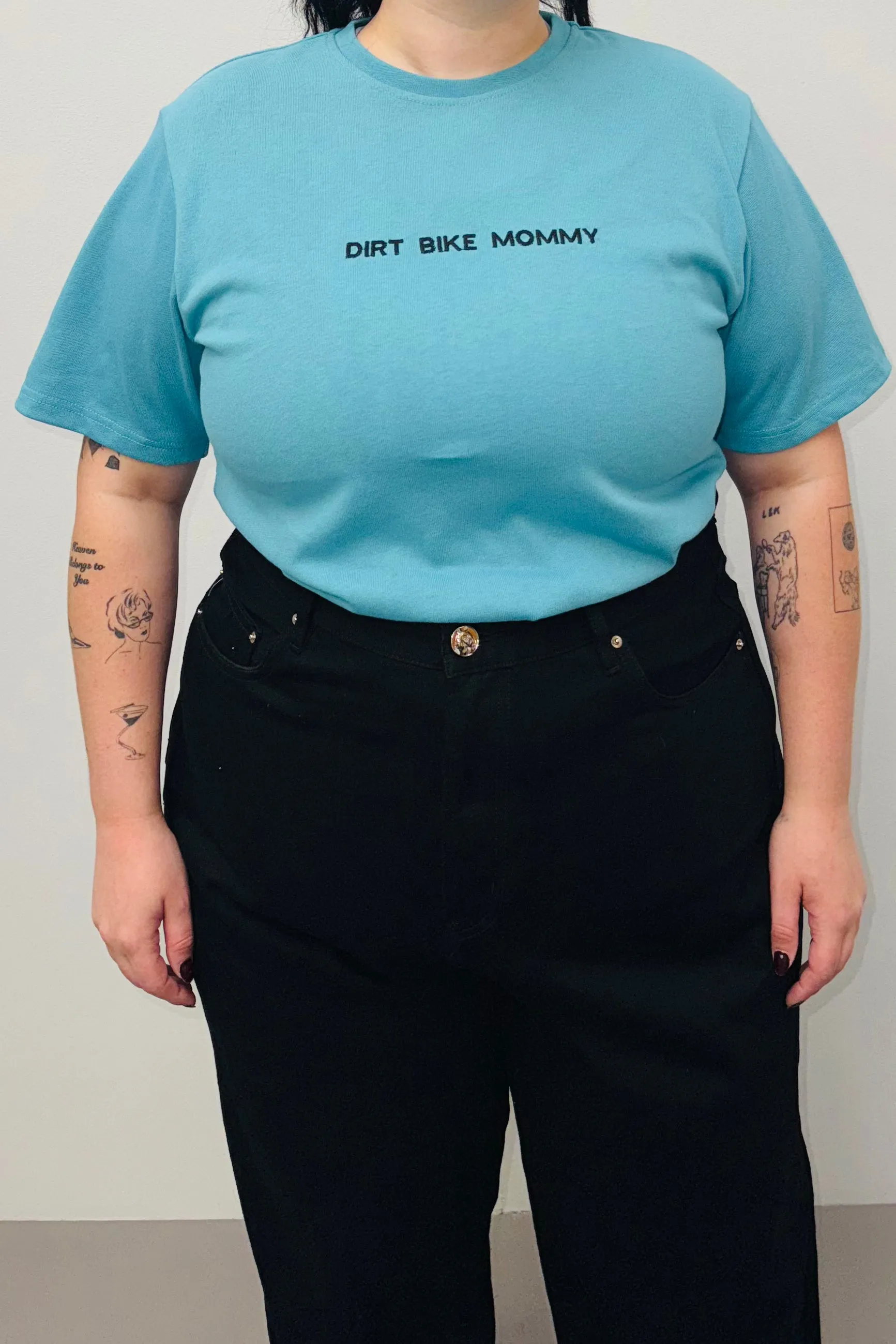 SAMPLE #556 - L Teal Dirt Bike Mommy Tee sold by Fashion Brand Company product image thumbnail 2