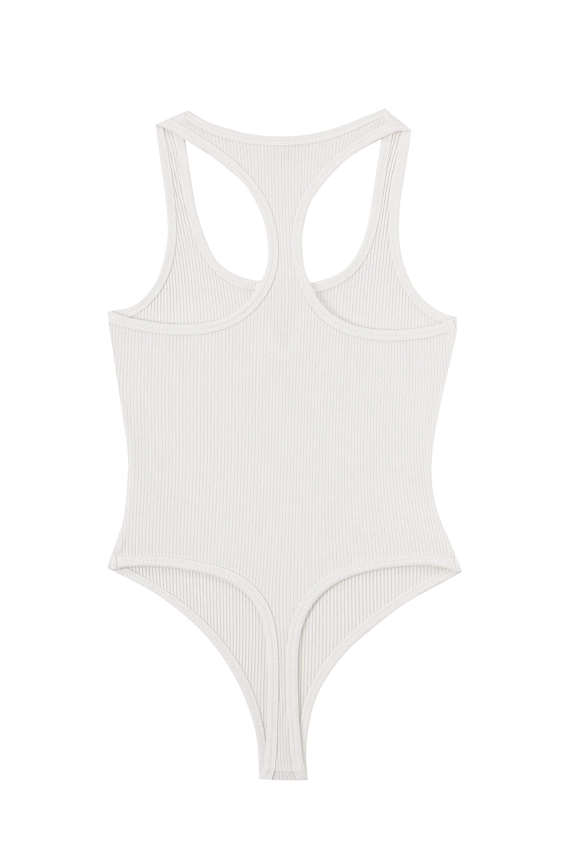 Split Racerback Tencel Rib Leotard White sold by Fashion Brand Company product image thumbnail 4