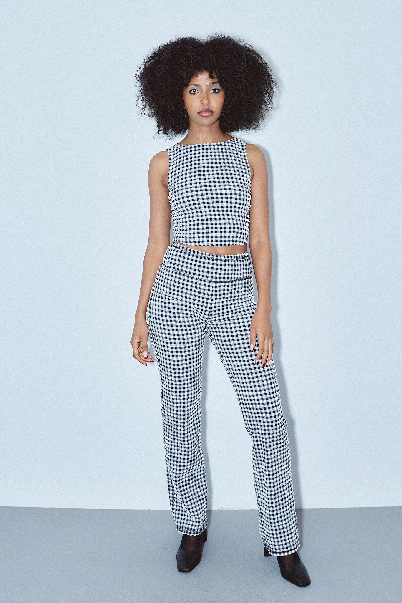 1 left - Stretch Pants Black Gingham sold by Fashion Brand Company product image thumbnail 3