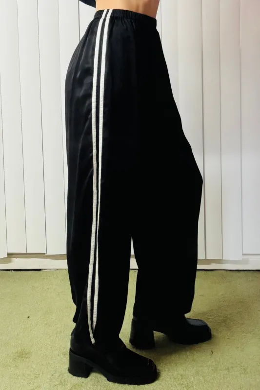 SAMPLE #616 - XS Black Silk Sporty Pants made by Fashion Brand Company