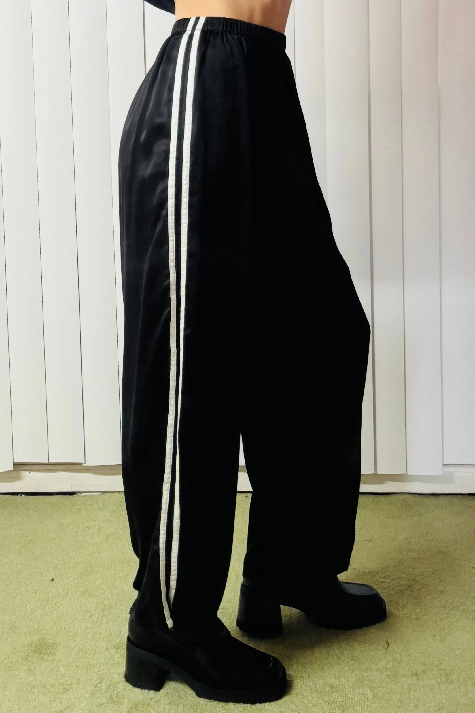SAMPLE #616 - XS Black Silk Sporty Pants sold by Fashion Brand Company