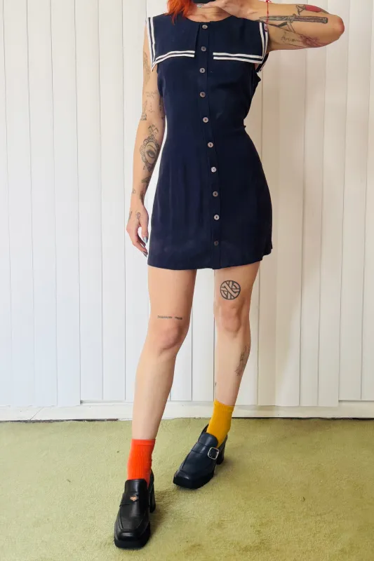 SAMPLE #630 - S Sailor Button Down Mini Dress made by Fashion Brand Company