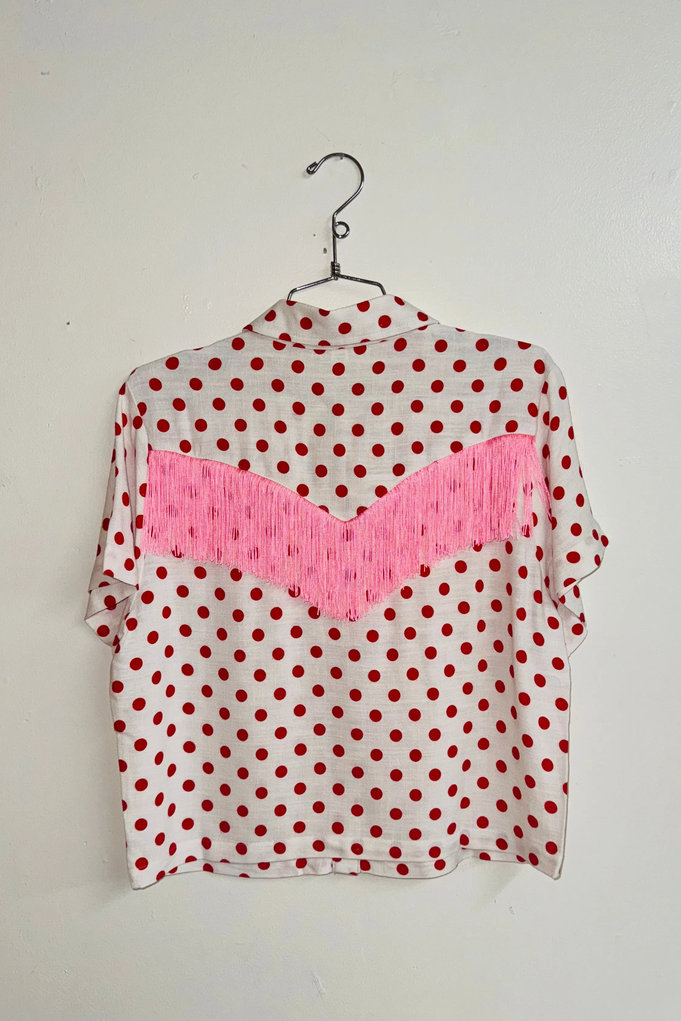 Scrap Linen Blouse #7 - M Red Polka Dot sold by Fashion Brand Company product image thumbnail 2