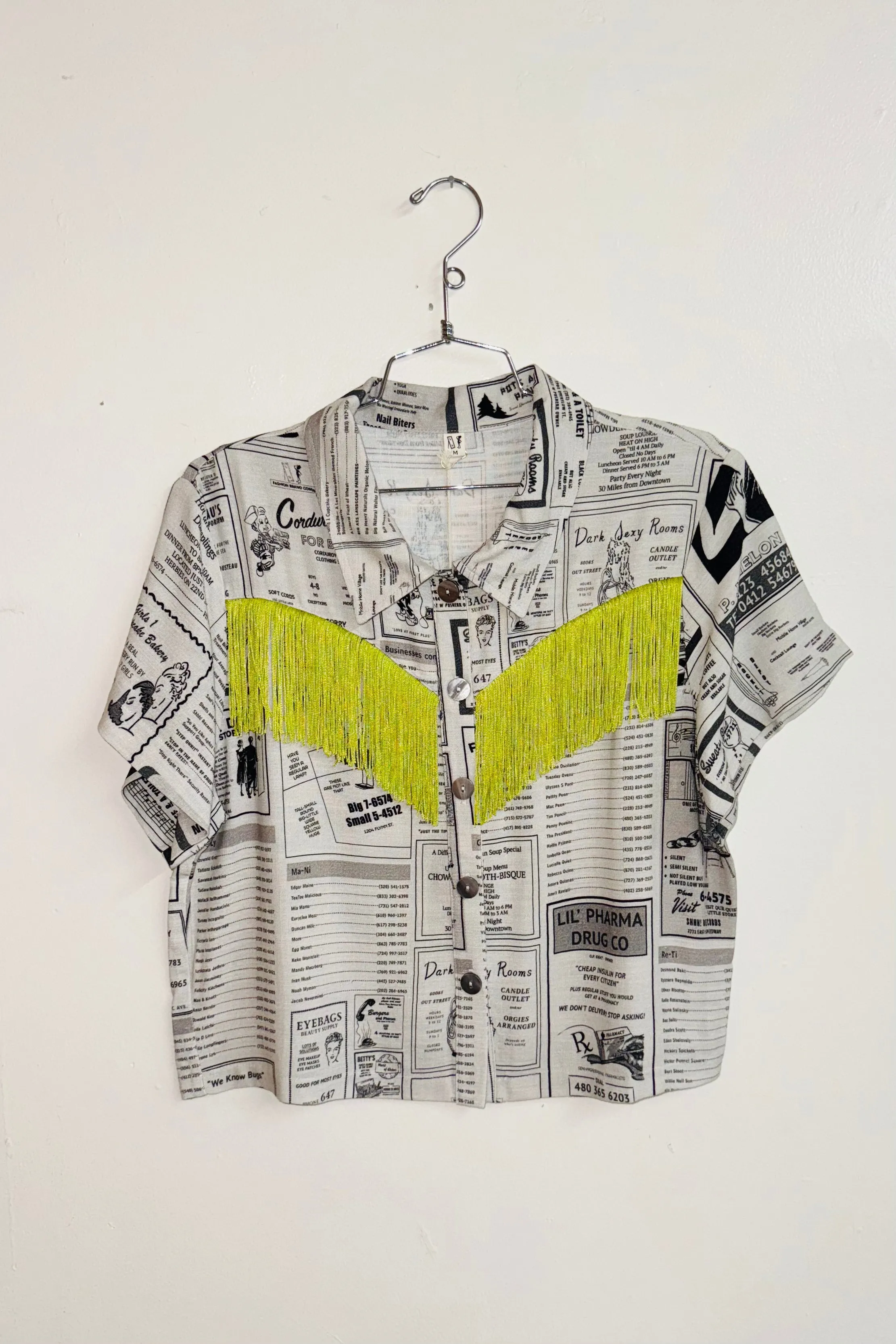 Scrap Linen Blouse #11 - M White Pages sold by Fashion Brand Company