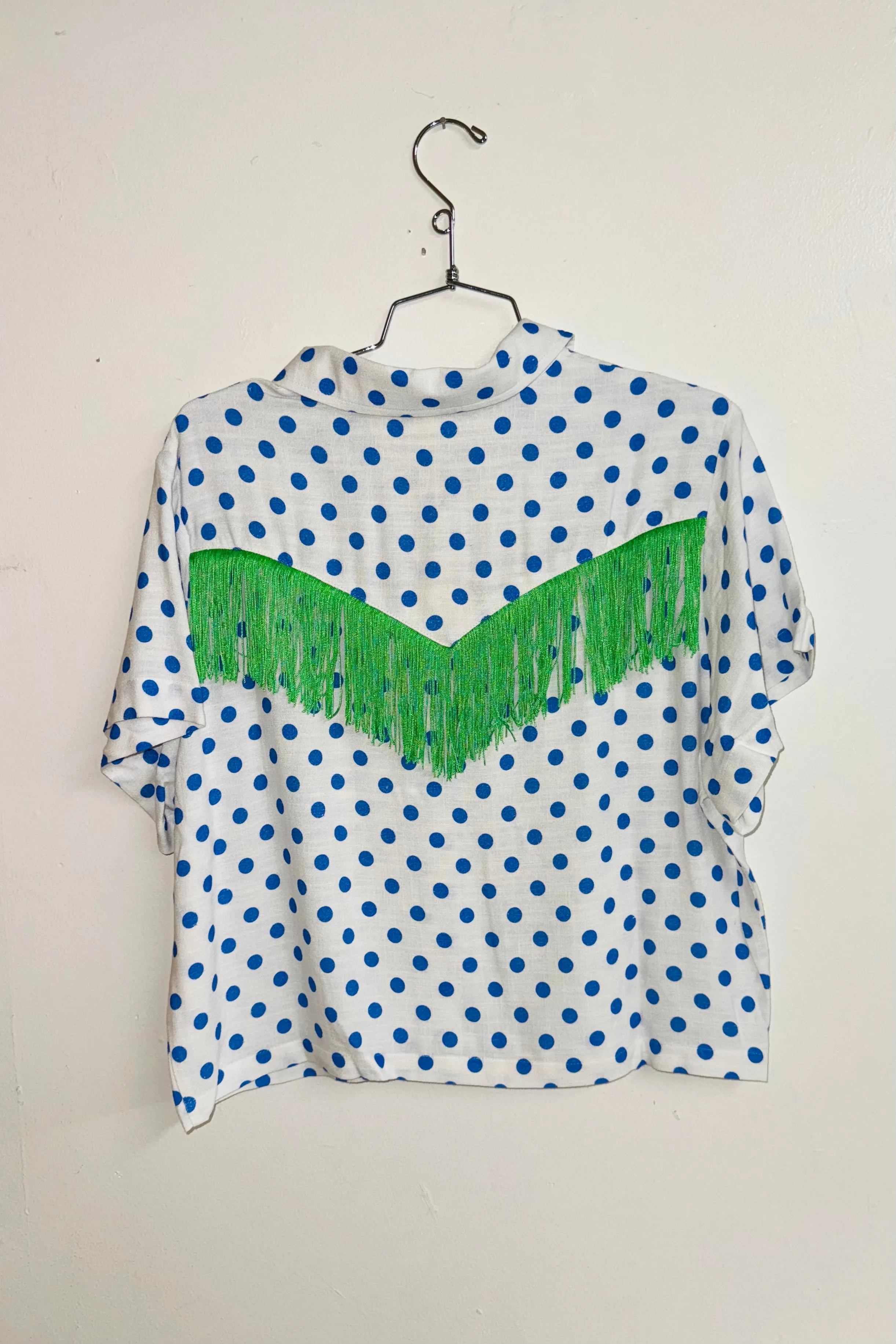 Scrap Linen Blouse #17 - L Blue Polka Dot sold by Fashion Brand Company product image thumbnail 2