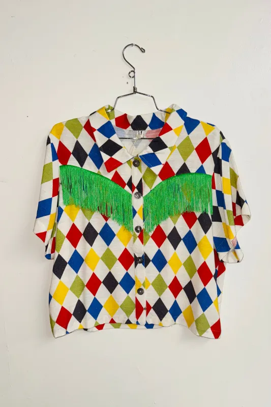 Scrap Linen Blouse #18 - L Harlequin made by Fashion Brand Company