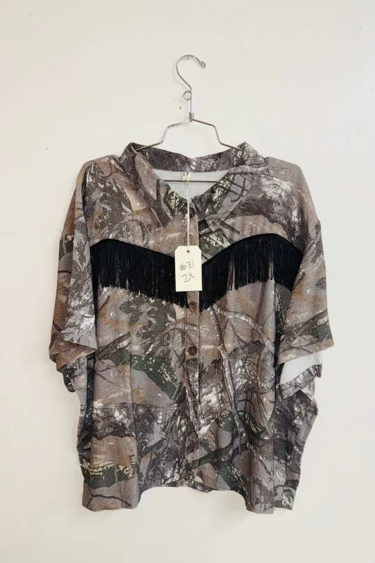 Scrap Linen Blouse #31 - 2X Camo made by Fashion Brand Company