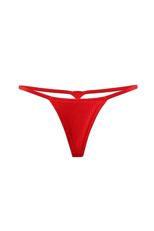 Tencel Rib Micro Thong Red NEW VERSION sold by Fashion Brand Company