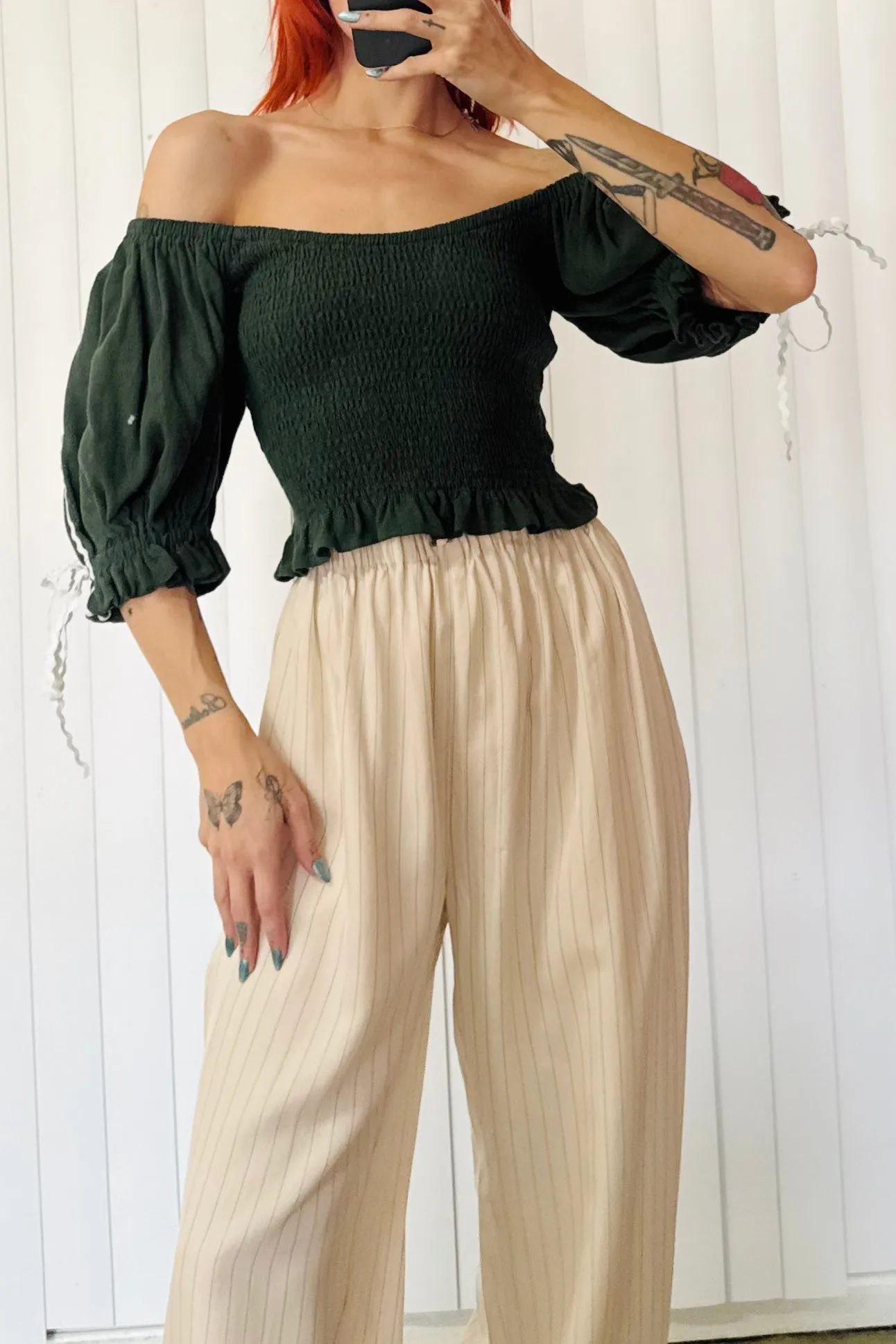 SAMPLE #670 - S Green Ric Rac Smocked Top sold by Fashion Brand Company product image thumbnail 2
