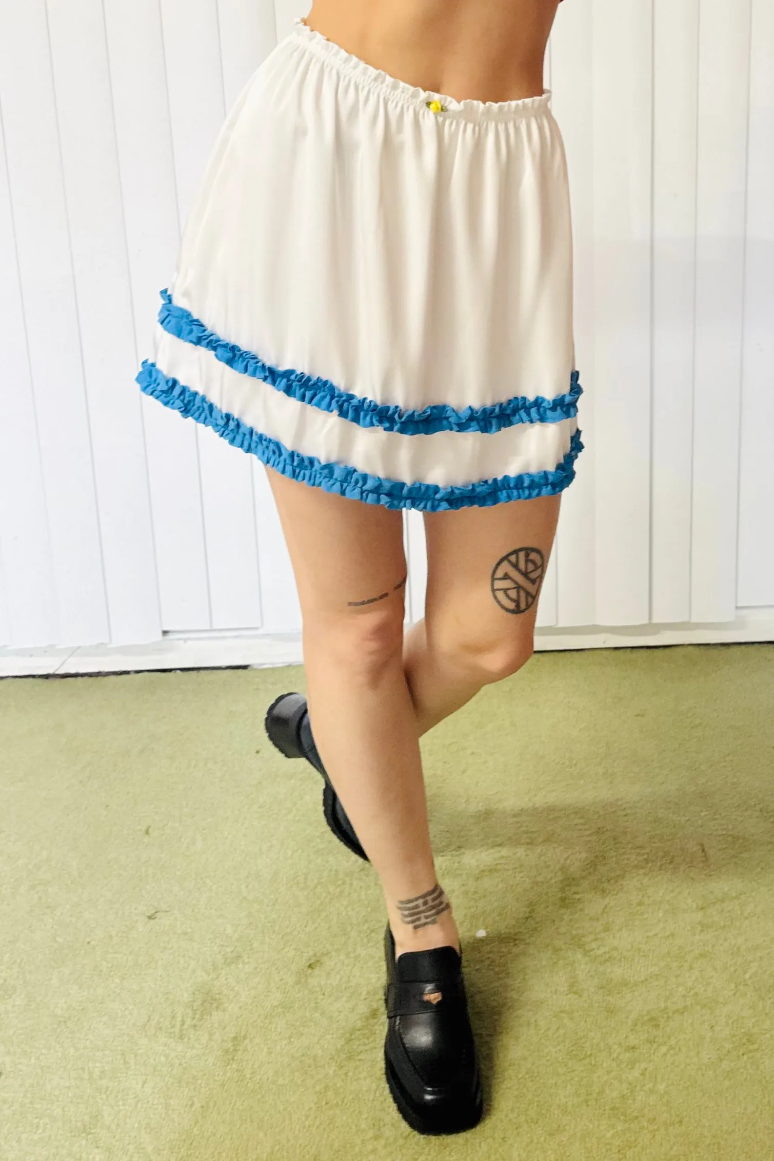 SAMPLE #656 - S Blue Ruffle Cake Skirt sold by Fashion Brand Company