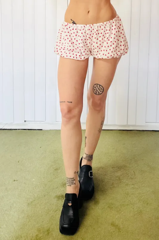 SAMPLE #651 - S Heart Print Linen Bloomer made by Fashion Brand Company