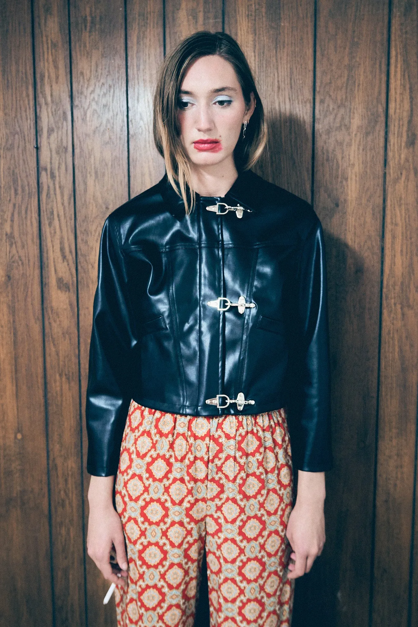 Amelia Jacket Plant Leather Black sold by Fashion Brand Company product image thumbnail 5