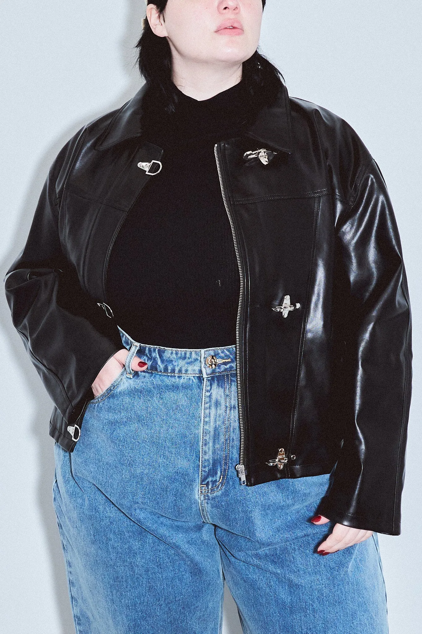 Amelia Jacket Plant Leather Black sold by Fashion Brand Company product image thumbnail 4