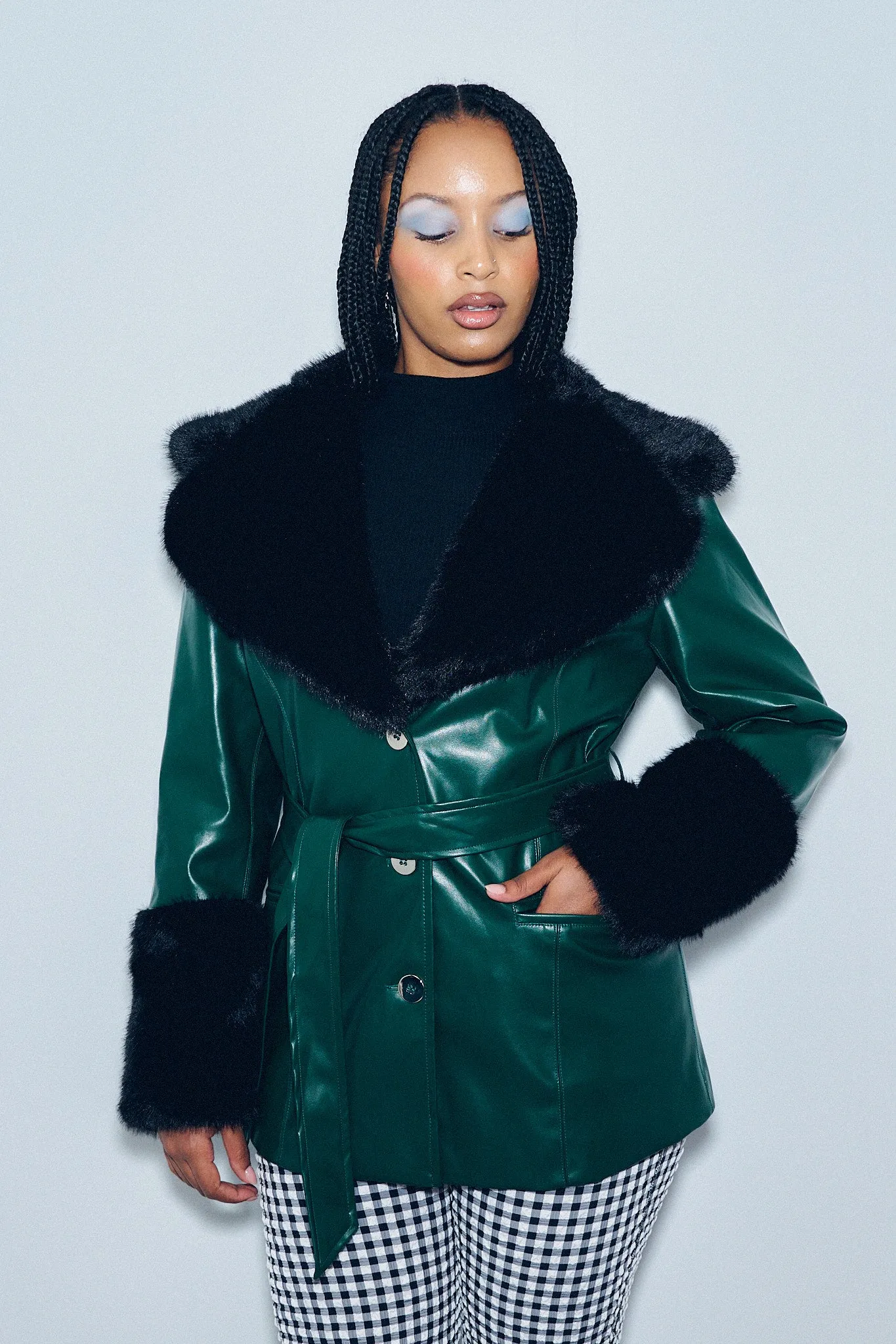 Penny Coat Plant Leather Green sold by Fashion Brand Company product image thumbnail 2