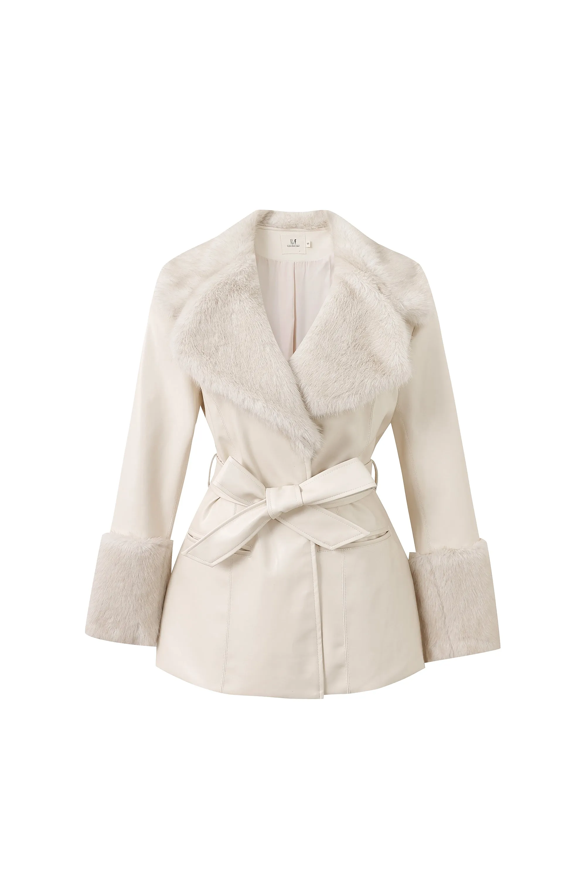 1 left - Penny Coat Plant Leather Ivory sold by Fashion Brand Company product image thumbnail 2