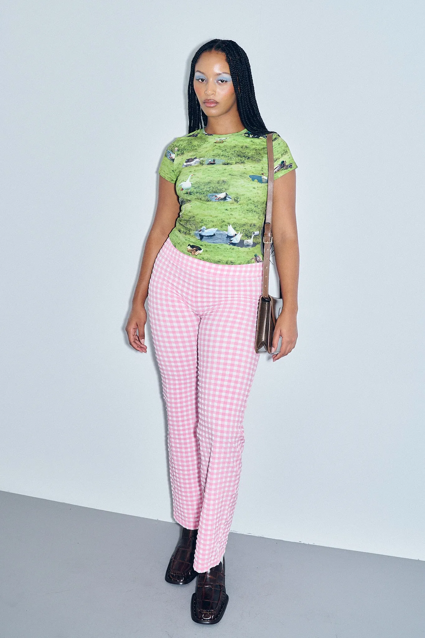 Stretch Pants Pink Gingham sold by Fashion Brand Company product image thumbnail 2