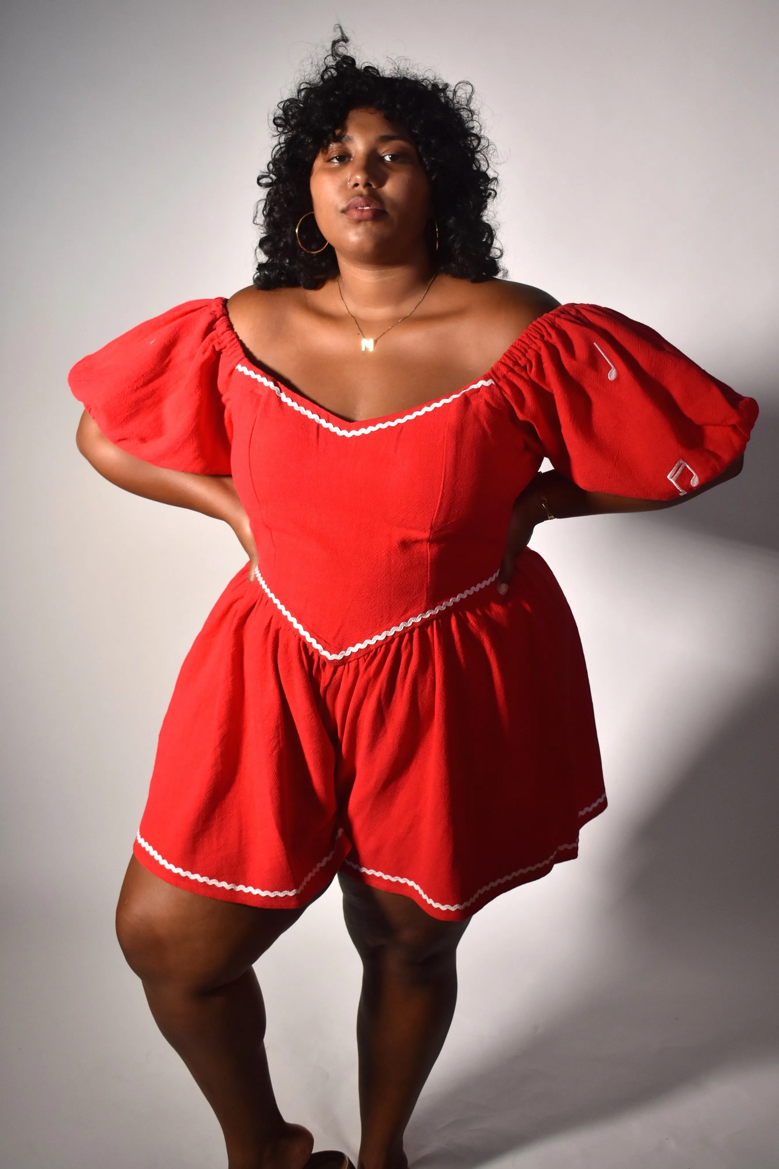 Music Linen Romper sold by Fashion Brand Company product image thumbnail 3