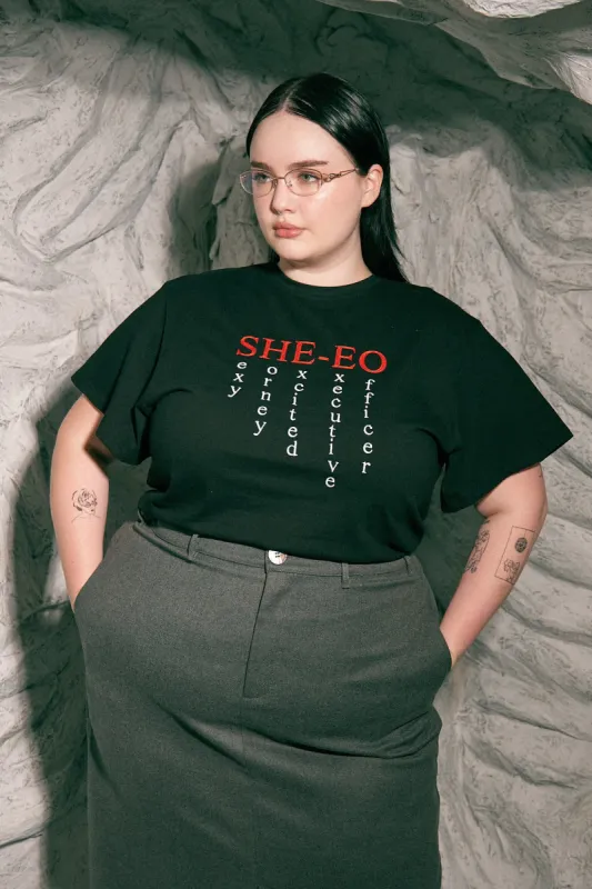 SHE-EO Tommy Tee Black sold by Fashion Brand Company