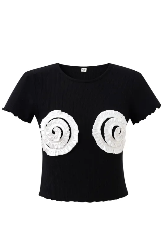 Tencel Swirl Boobs Tee made by Fashion Brand Company