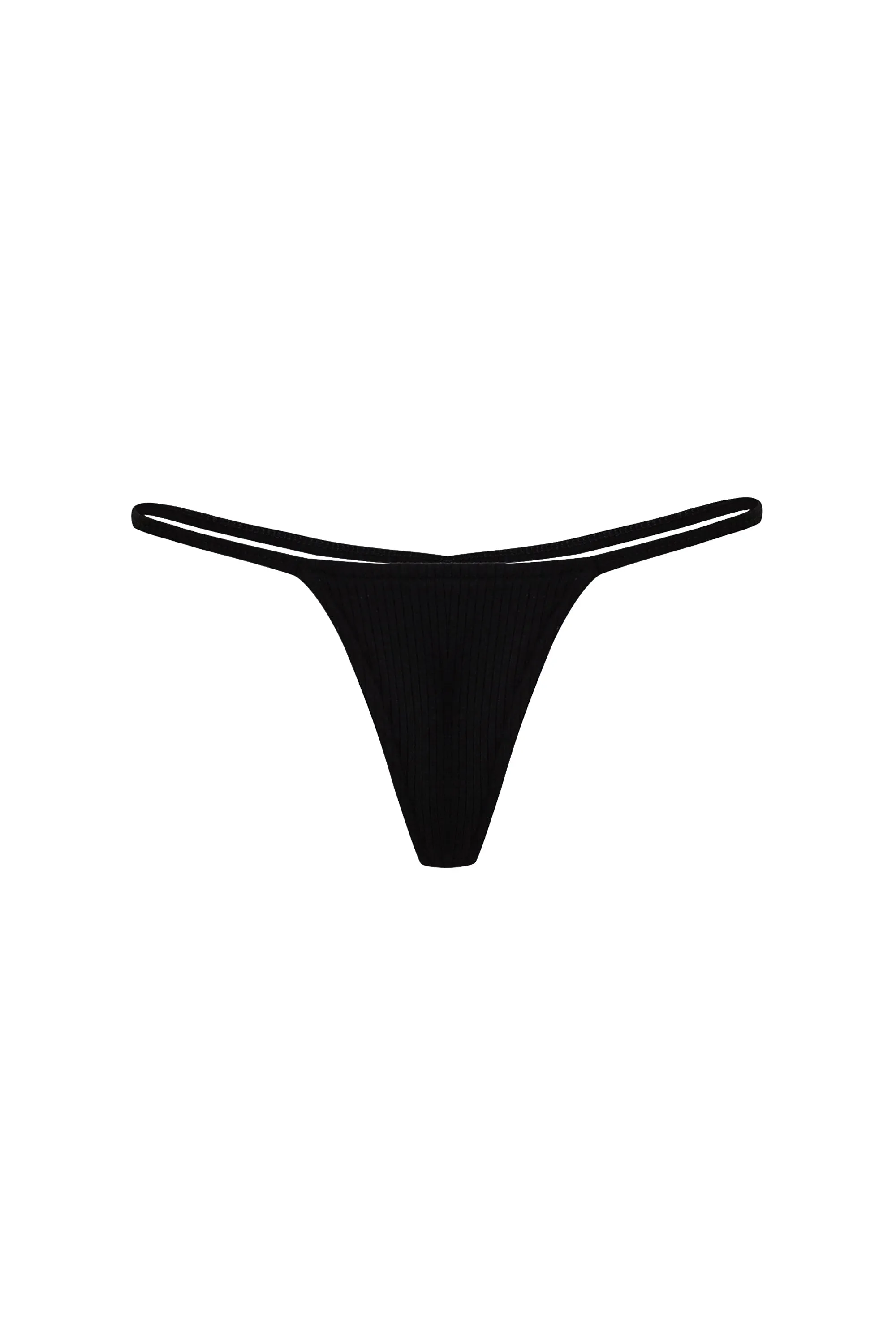 Tencel Rib Micro Thong Black NEW VERSION sold by Fashion Brand Company