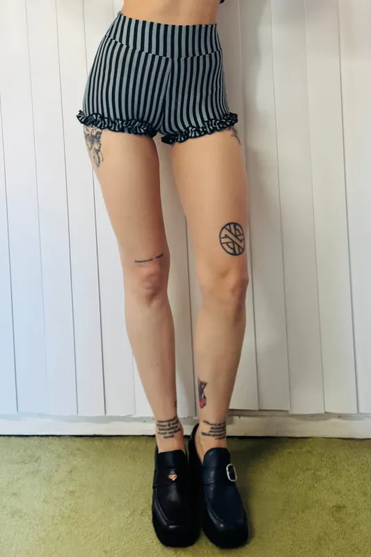 SAMPLE #721 - XS Blue Stripe Ruffle Shorts sold by Fashion Brand Company