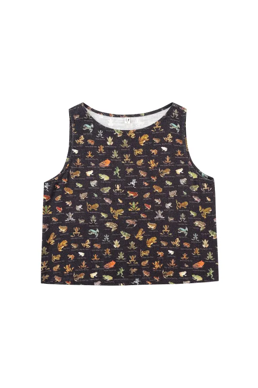 Shift Tank Soft Linen Favorite Frogs made by Fashion Brand Company