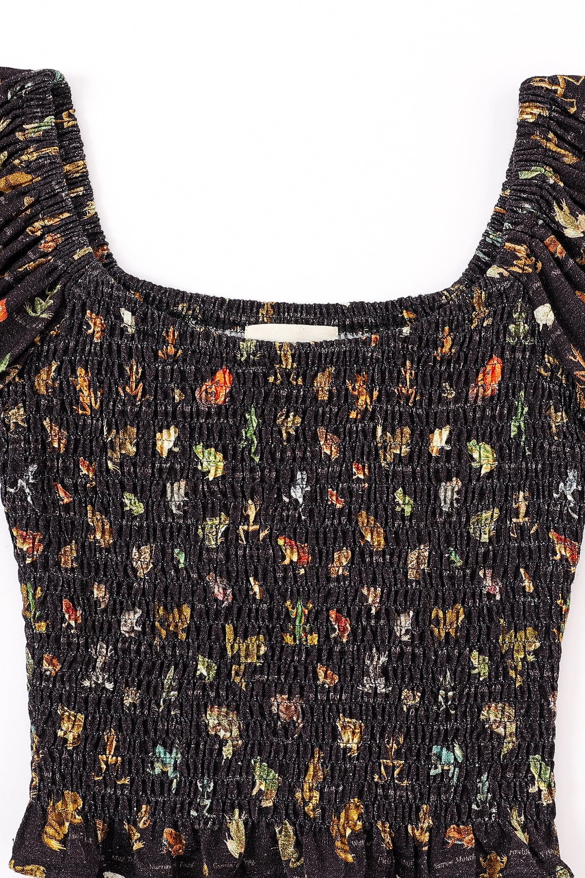 Long Sleeve Smocked Soft Linen Blouse Favorite Frogs sold by Fashion Brand Company product image thumbnail 5