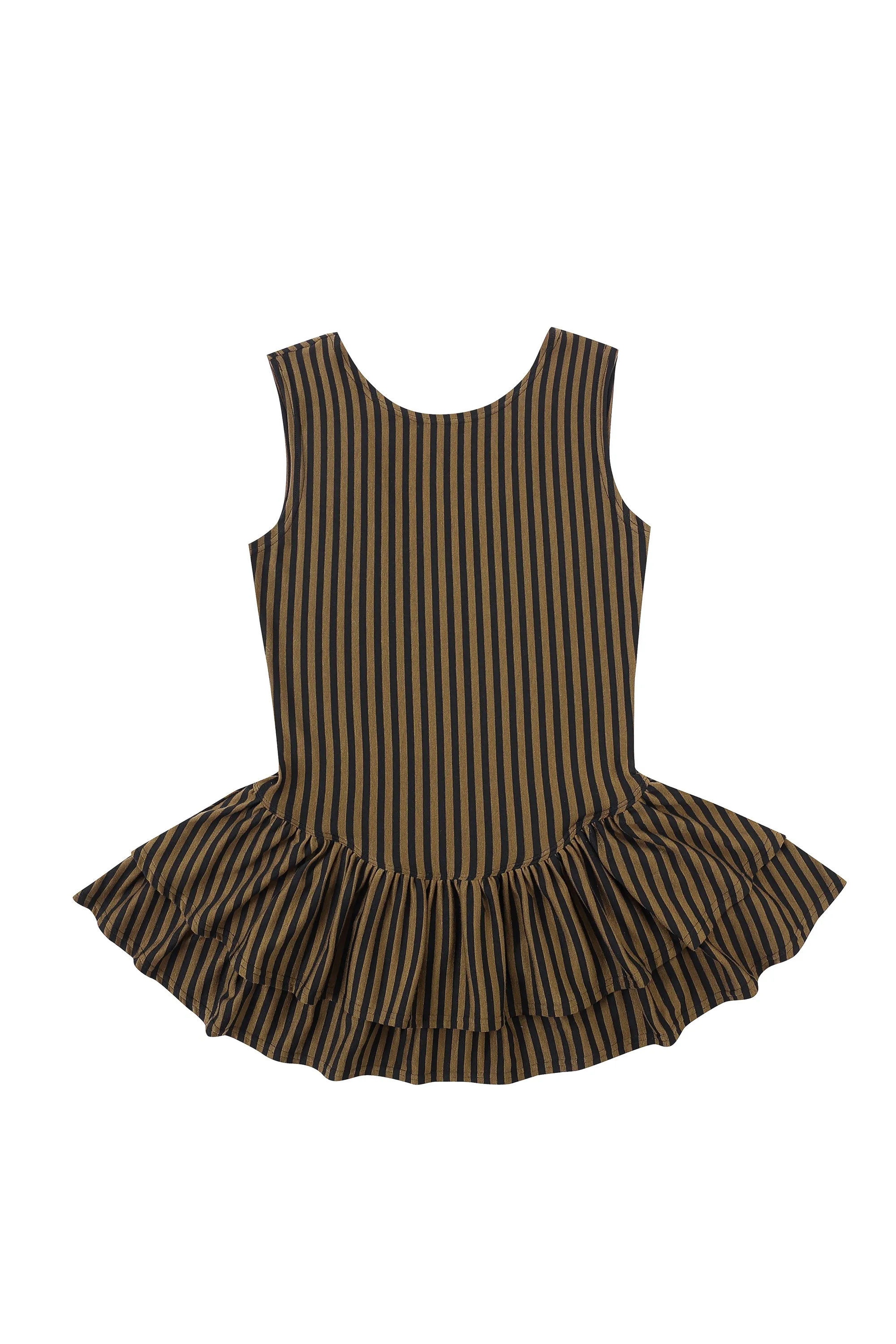 Brown Stripe Tencel/Wool Blend Mini Romper sold by Fashion Brand Company product image thumbnail 3