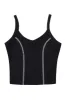 Black Tencel Contrast Seam Rib Cami sold by Fashion Brand Company