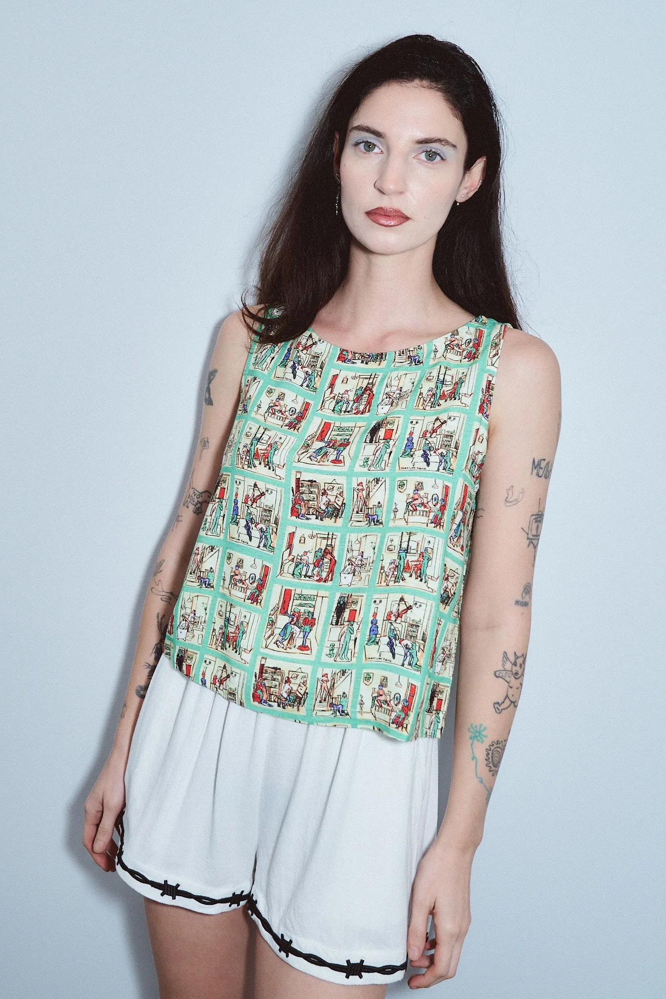 Shift Tank Soft Linen Sex House sold by Fashion Brand Company product image thumbnail 2