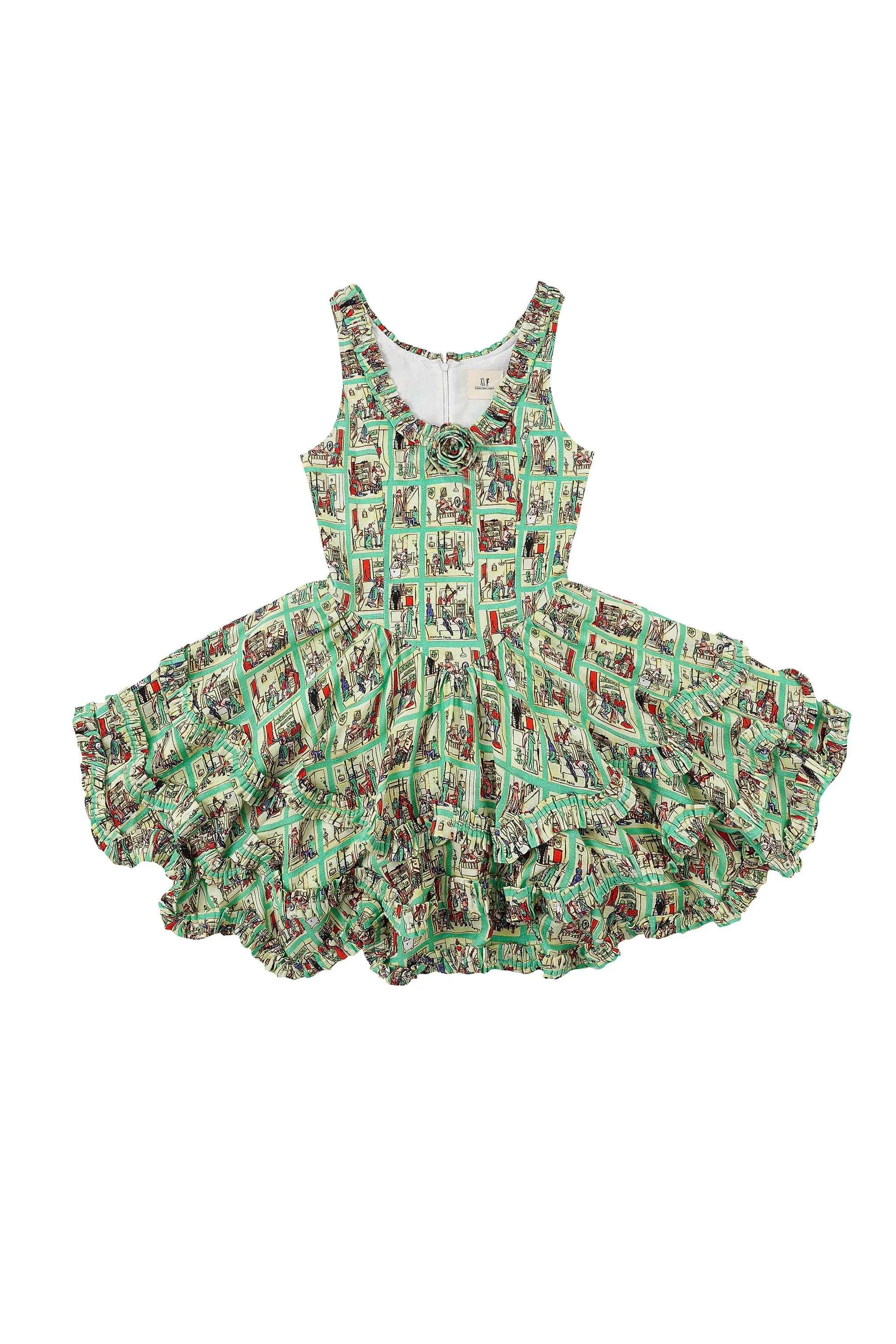 Soft Linen Tiered Ruffle Mini Cake Dress Sex House sold by Fashion Brand Company product image thumbnail 4