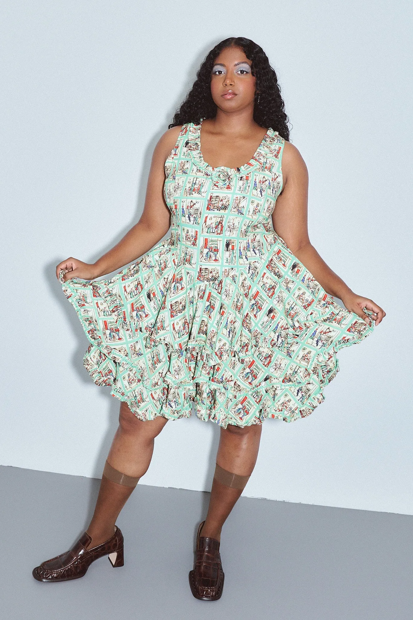 Soft Linen Tiered Ruffle Mini Cake Dress Sex House sold by Fashion Brand Company