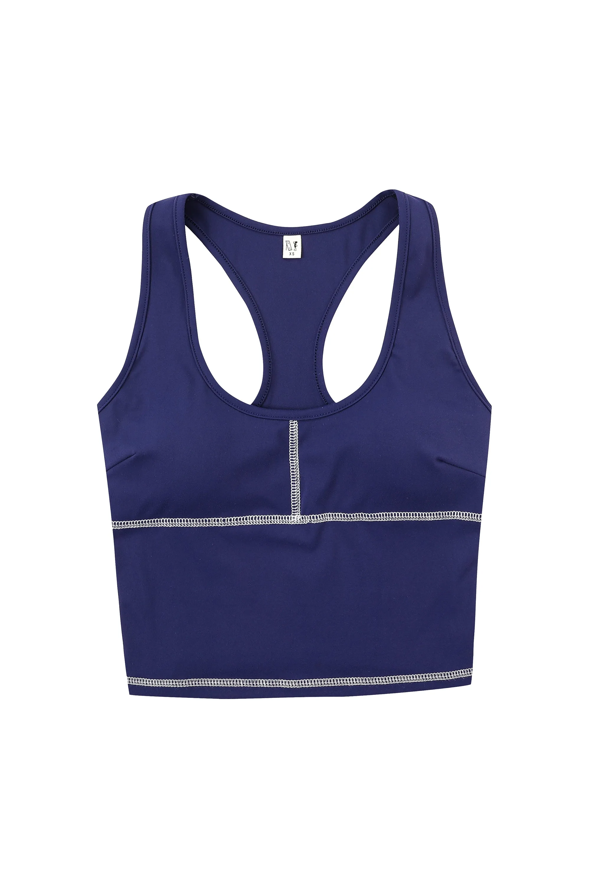 Scoop Contrast Seam Yoga Top Navy sold by Fashion Brand Company