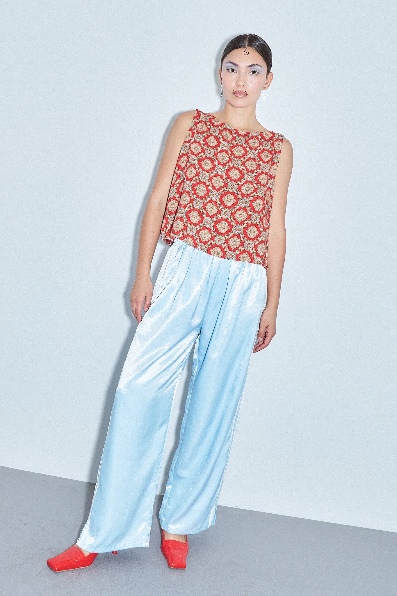 Shift Tank Soft Linen Fancy Red Couch sold by Fashion Brand Company product image thumbnail 4