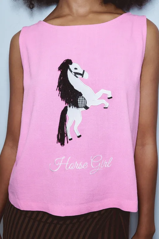 Horse Girl Soft Linen Shift Tank made by Fashion Brand Company