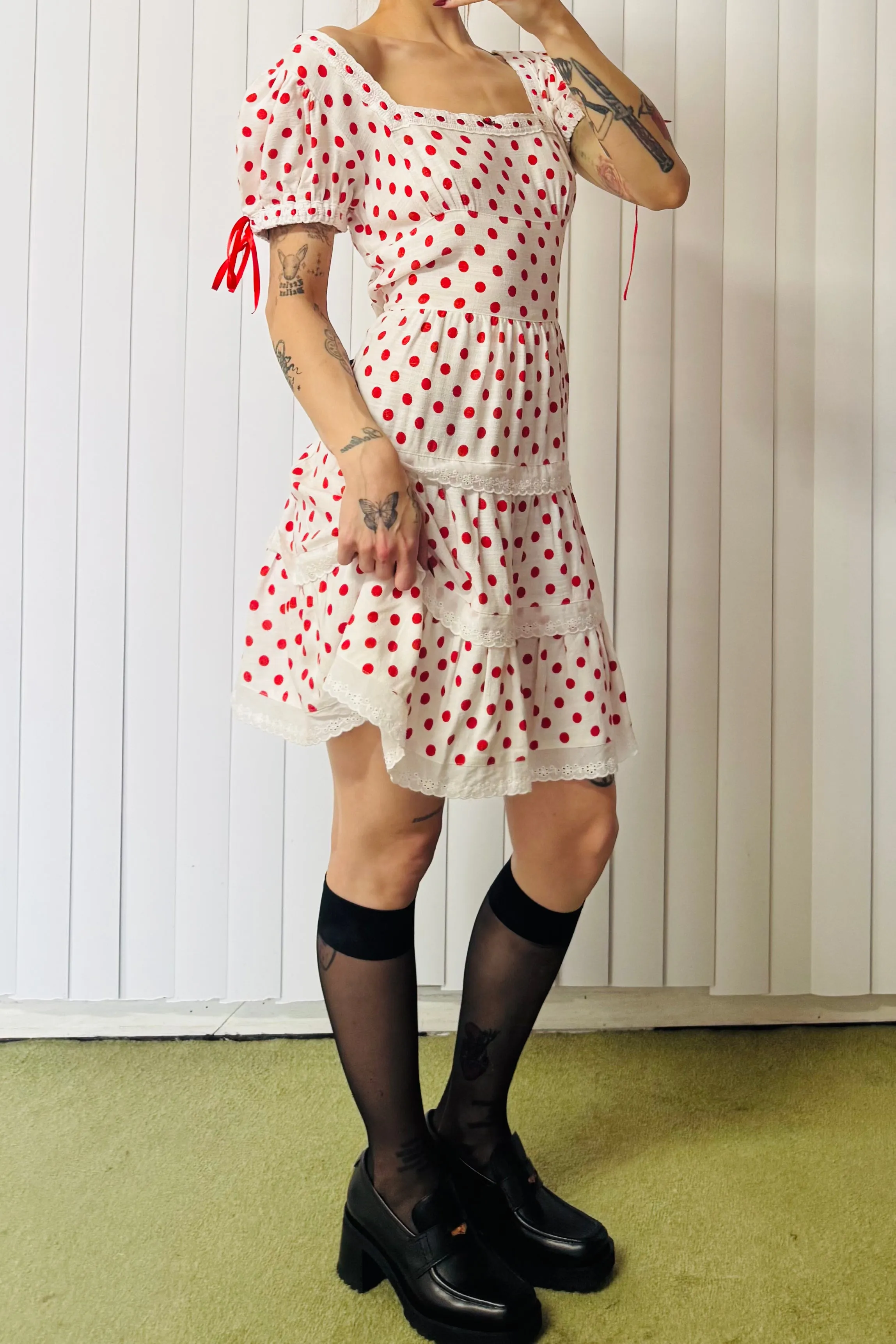 SAMPLE #820 - S Red Polka Dot Dress sold by Fashion Brand Company product image thumbnail 2