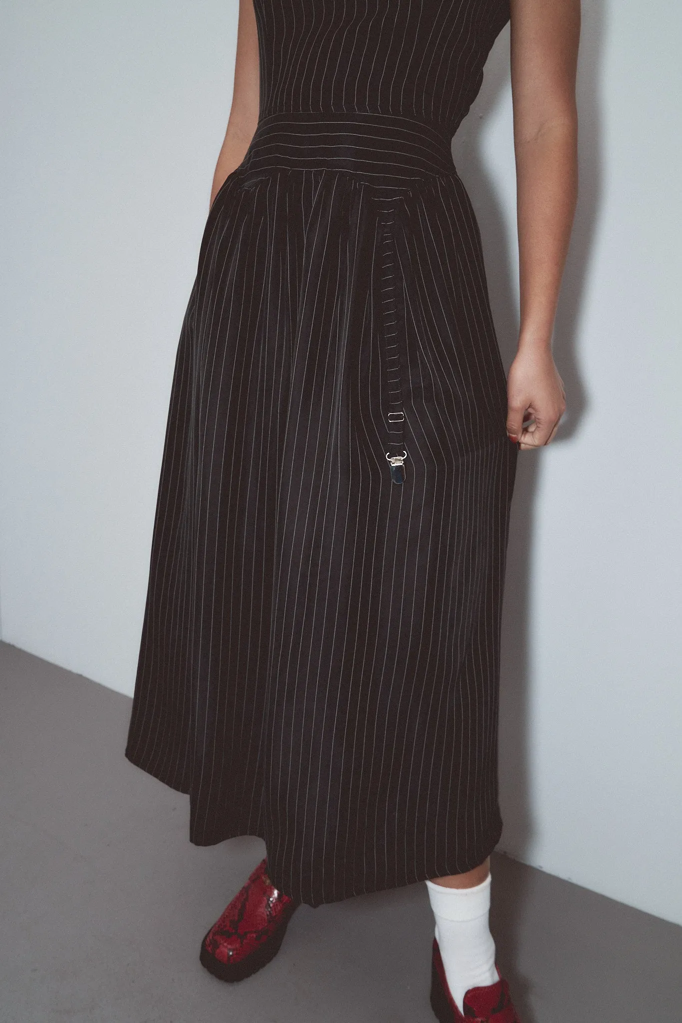 Garter Dress Tencel Stripe Black sold by Fashion Brand Company product image thumbnail 4