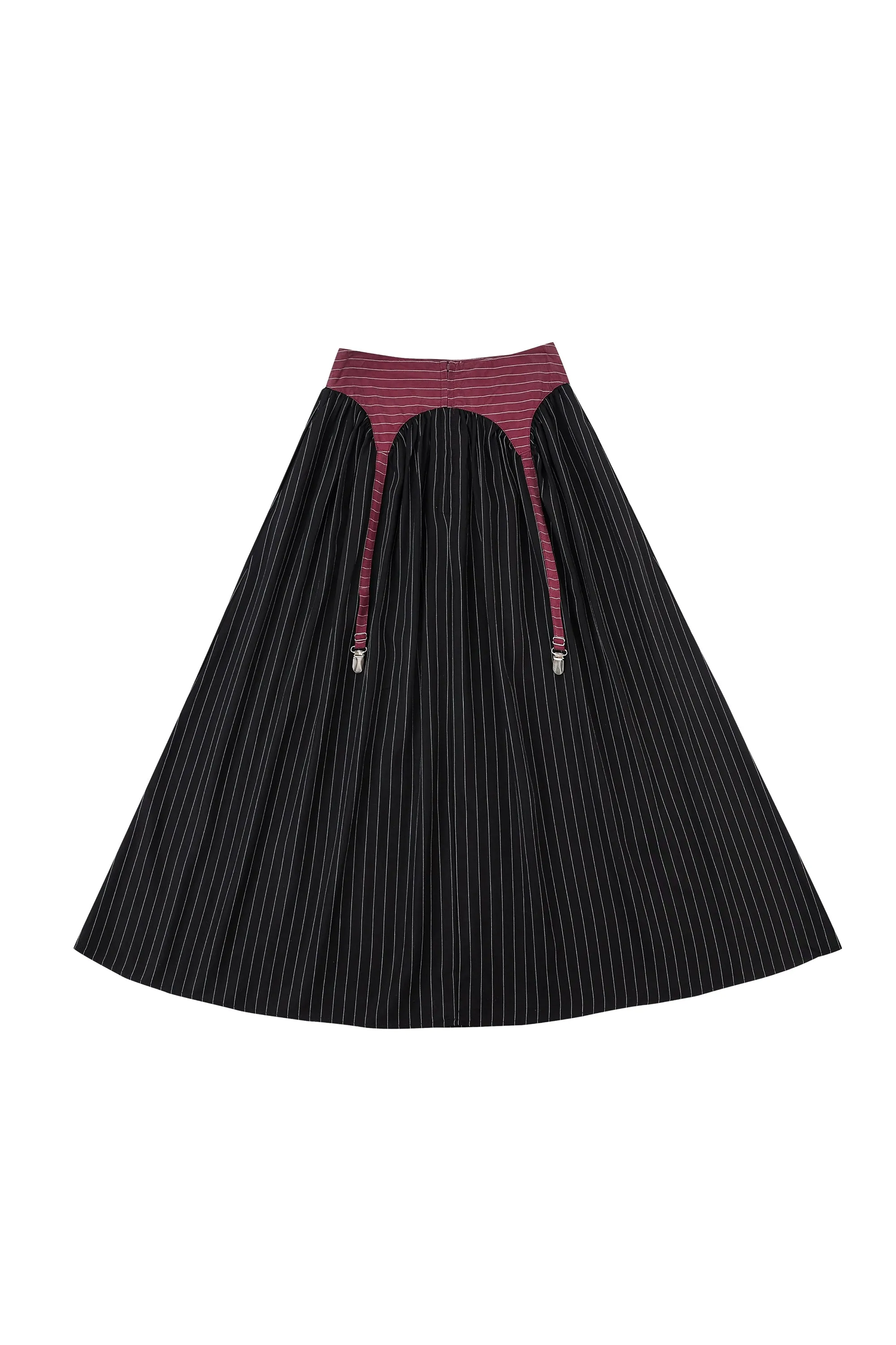 Garter Skirt Tencel Stripe Maroon/Black sold by Fashion Brand Company product image thumbnail 5